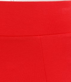 Fusta in clini din jerse elastic rosu