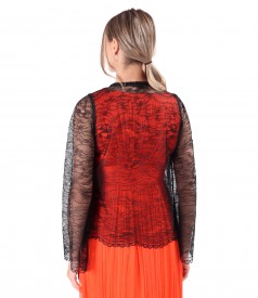 Bolero din dantela fina cu motive florale