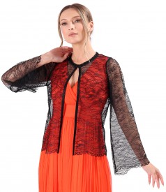 Bolero din dantela fina cu motive florale