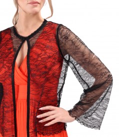 Bolero din dantela fina cu motive florale
