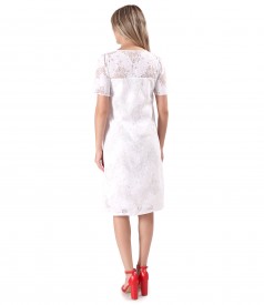 Rochie eleganta din dantela cu bumbac cu motive florale