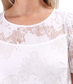 Rochie eleganta din dantela cu bumbac cu motive florale