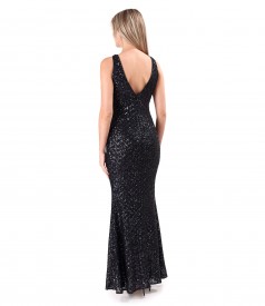 Rochie de seara lunga din paiete multicolore