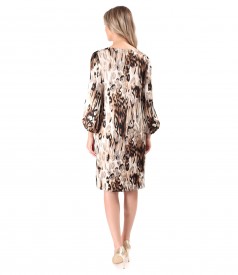 Rochie lejera din viscoza satinata cu animal print