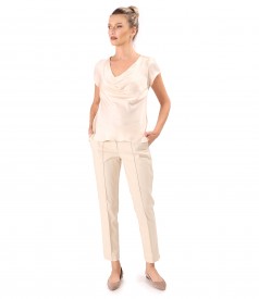 Bluza eleganta pe bie din saten de viscoza