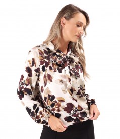 Bluza eleganta din viscoza cu guler tip esarfa