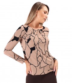Bluza din viscoza cu falduri pe fata