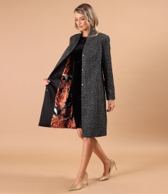 Pardesiu elegant din stofa cu paiete