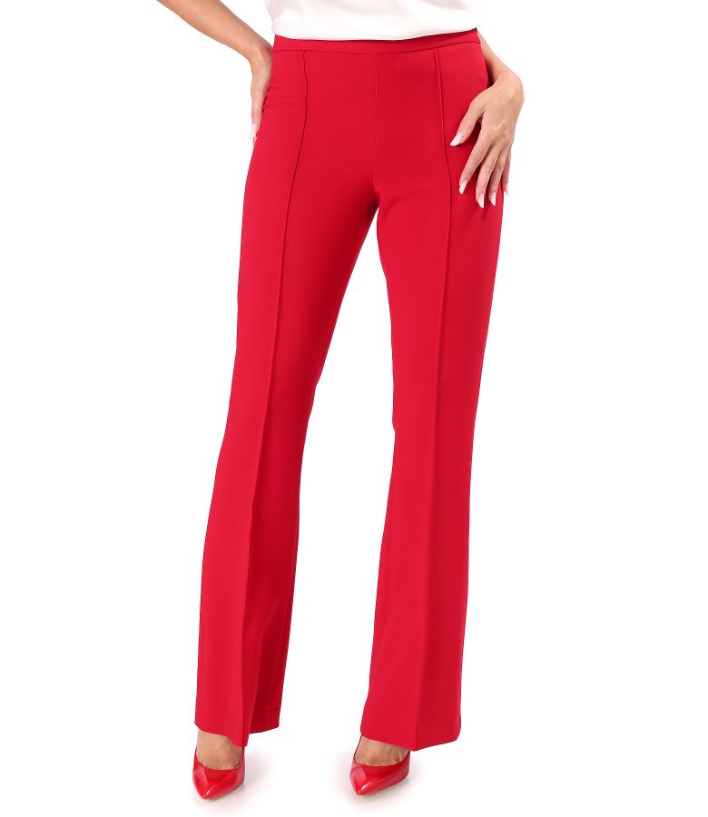 Pantaloni evazati din stofa elastica cu viscoza